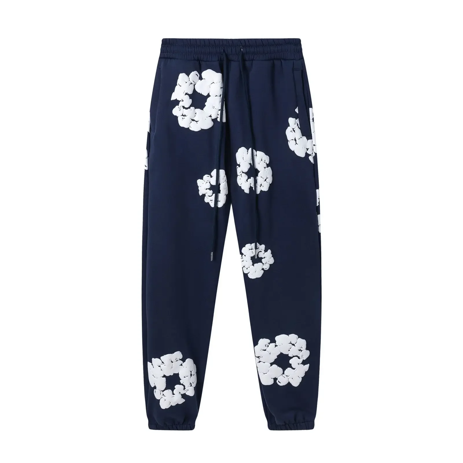 DENIM TEARS Fashion New Men's Women's Same Kapok Foam Printing Loose Velvet Hooded Sweater Trousers Set 2