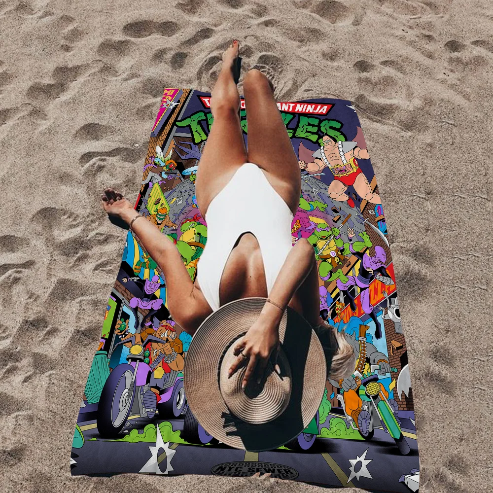 N-Ninja Turtles Big Microfiber Beach Towels Quick Dry Towel Sand Beach Towels Pool Towel for Travel Swim Pool Yoga 3