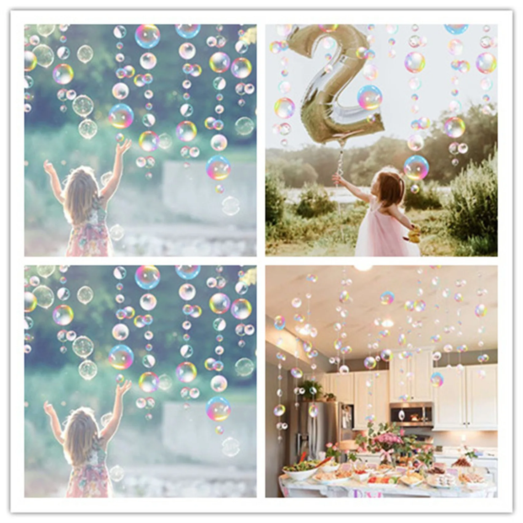 Under The Sea Party Decorations Colorful Bubble Garlands Ocean Themed Party Circle Hanging Banner Mermaid Birthday favor party decorations