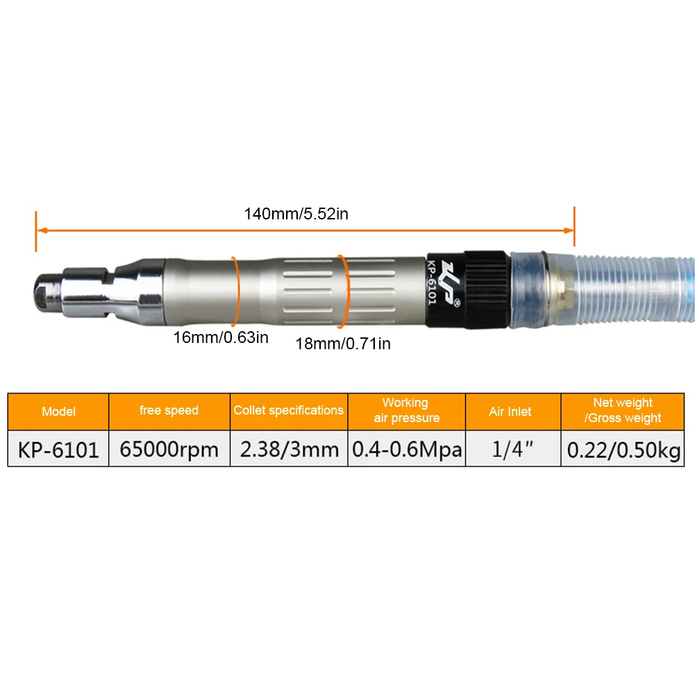 Pneumatic Grinding Pen 180 Degree Straight Handle Air Micro Die Grinder  65000rpm