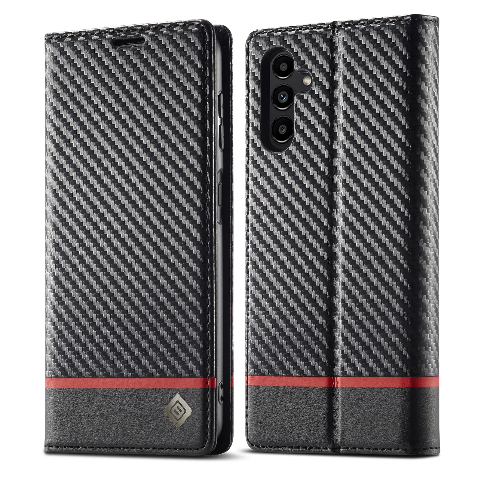 Sleek Carbon Fiber Leather Wallet Case