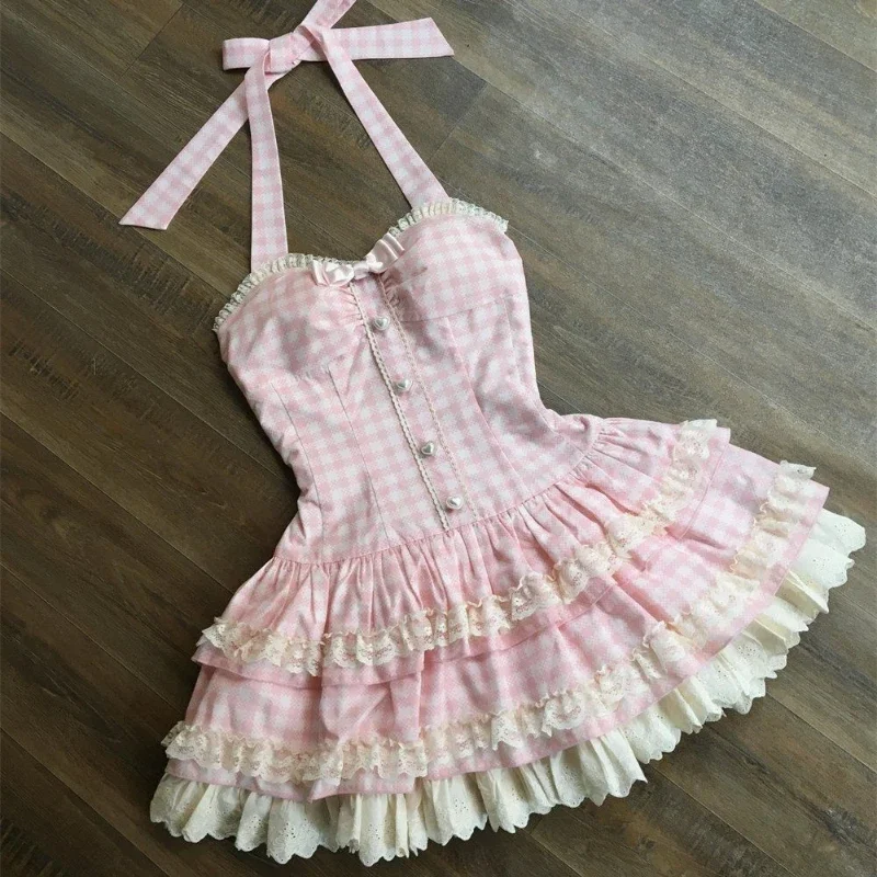 Sweet Japanese Style Tiered Sleeveless Dress with Polka Dots Cute Mini Cake Dress Summer Casual Feminine Outfit for Women New 6