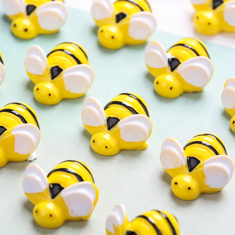 

100 шт. симпатичный кабошон в виде пчелы из смолы 21*20 мм, желтая пчела, брикет, серьги «сделай сам», украшения для телефона