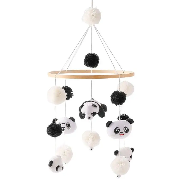 

Toddler Wind Chime Crib Toddler Crib Mobile With Felt Balls Wooden Wind Chime Nursery Decoration Bed Bell Wind Chimes Hang Decor