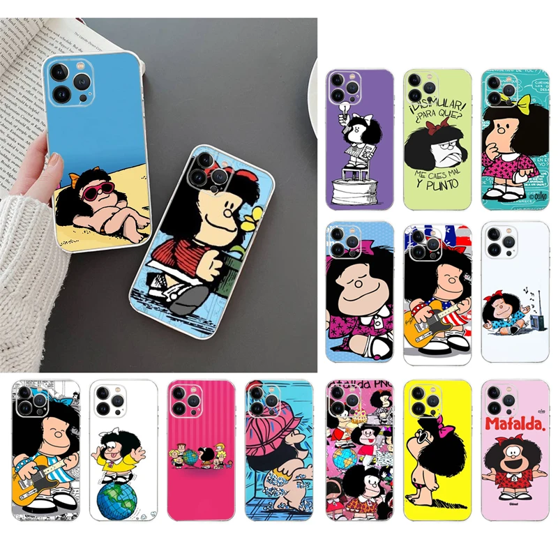 

Mafalda Phone Case For iphone 15 14 Pro Max 13 12 11 Pro Max XS XR X 12mini 14 Plus Case Funda