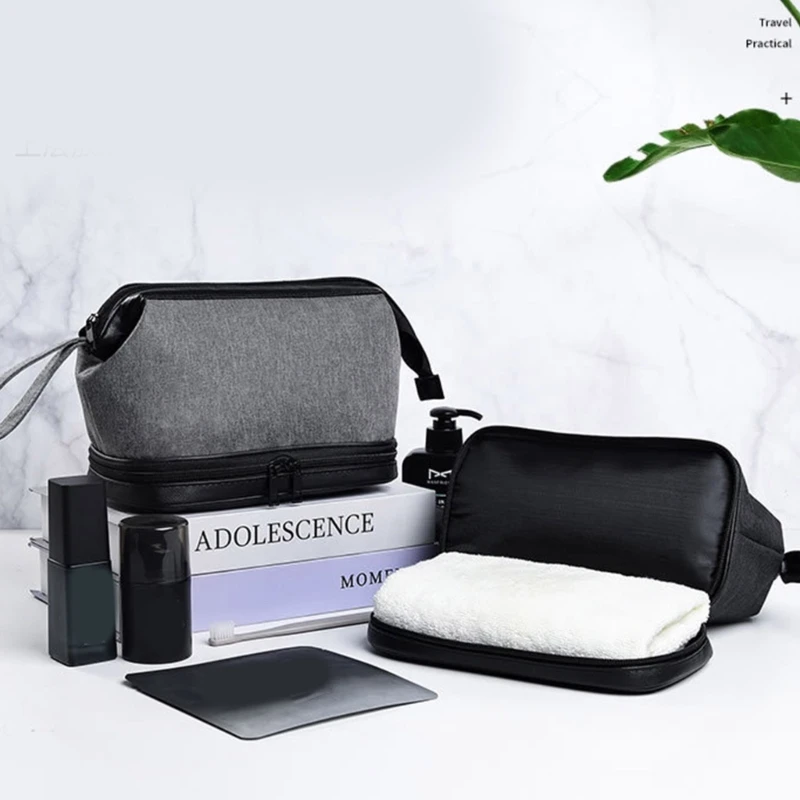 Practical Shaving Bag for Men Keep Your Toiletries Neatly Stored in this Water resistant and Tear resistant Bag