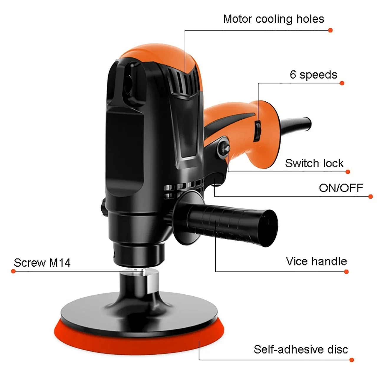 980W 6 Speed Adjustable Car Polishing Machine Electric Buffer Polisher for Household Marble Tile Floor Car Repair Waxing Machine car polisher