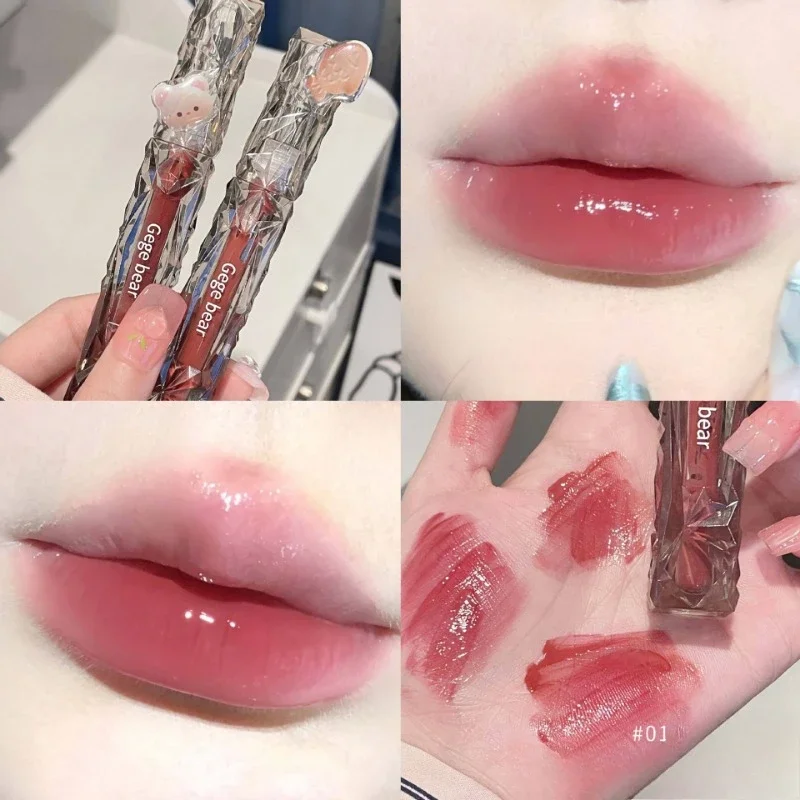 Lip Gloss Lip Makeup Lip Gloss Long-lasting Moisturizing Easy Transparent Color Cosmetics Halo-dyeing Waterproof Mirror Water Glass Lip Gloss makeup