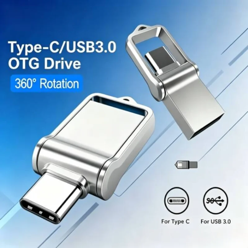 High-Speed 256GB USB 3.0 Flash Drive - Original 2-in-1 USB & Type-C Pen Drive