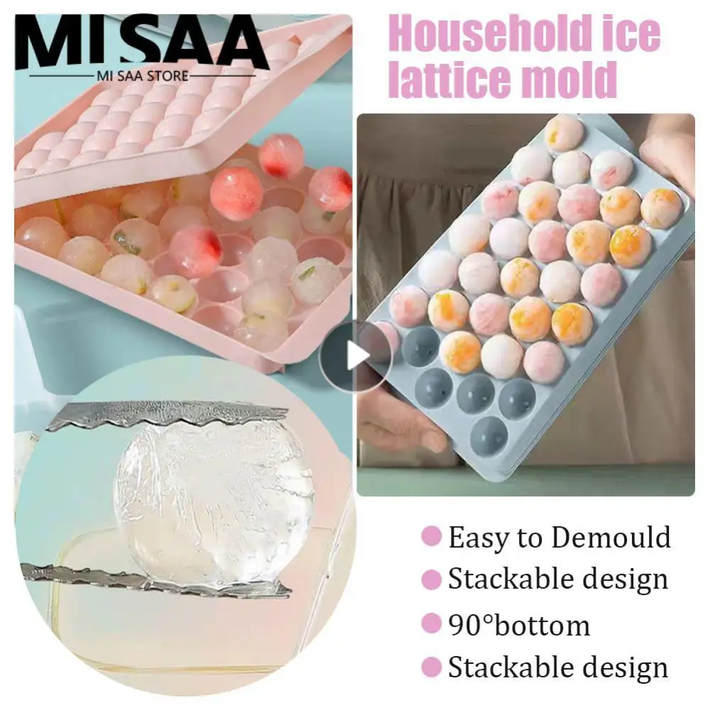 33 Ice Boll Hockey Mold Frozen Whisky Ball Ghiacciolo Ice Tray Box Lollipop Making Gifts Utensili Da Cucina Accessori Round Ice Mold