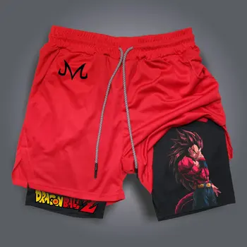 Pantaloncini con licenza Dragon Ball 2025 - Pantaloni da spiaggia traspiranti ad asciugatura rapida anime giapponesi, stile hip hop retrò Y2K 1
