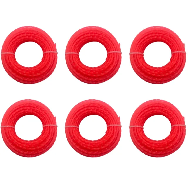 6pcs 3.0mm*15m Mowing Nylon Grass Trimmer Rope Brush Cutter 