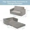 Extra Wide Convertible Sofa to Lounger - Comfy 2-in-1 Flip Open Couch/Sleeper for Kids 3