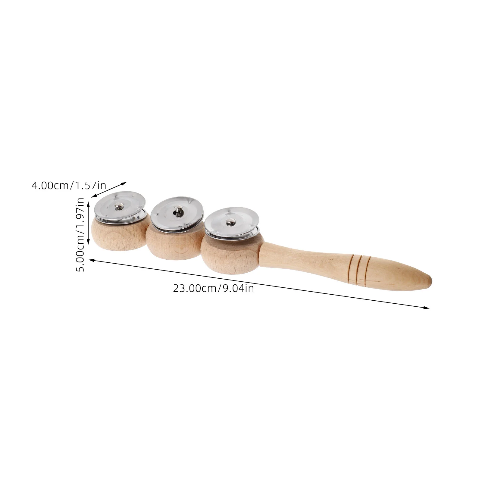 Hand Drawn 4 Tambourine Sticks Toddler Christmas Instrumental Wood Handheld Jingle Bells