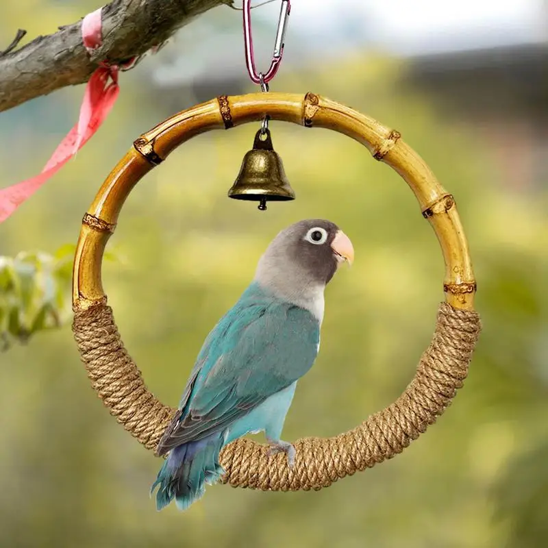 ParrotRingToyBambooBirdCageRingRopeChewingSwingsToysWith
