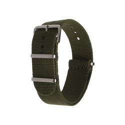 Universal Nylon Braided Waterproof Watch Strap - Fashionable Adjustable Watchband in Black Green - 22mm (Army green)