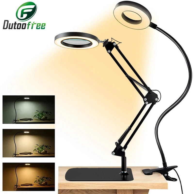 USBFoldableMagnifyingGlasswith5x30xMagnifierGlassSwingArm