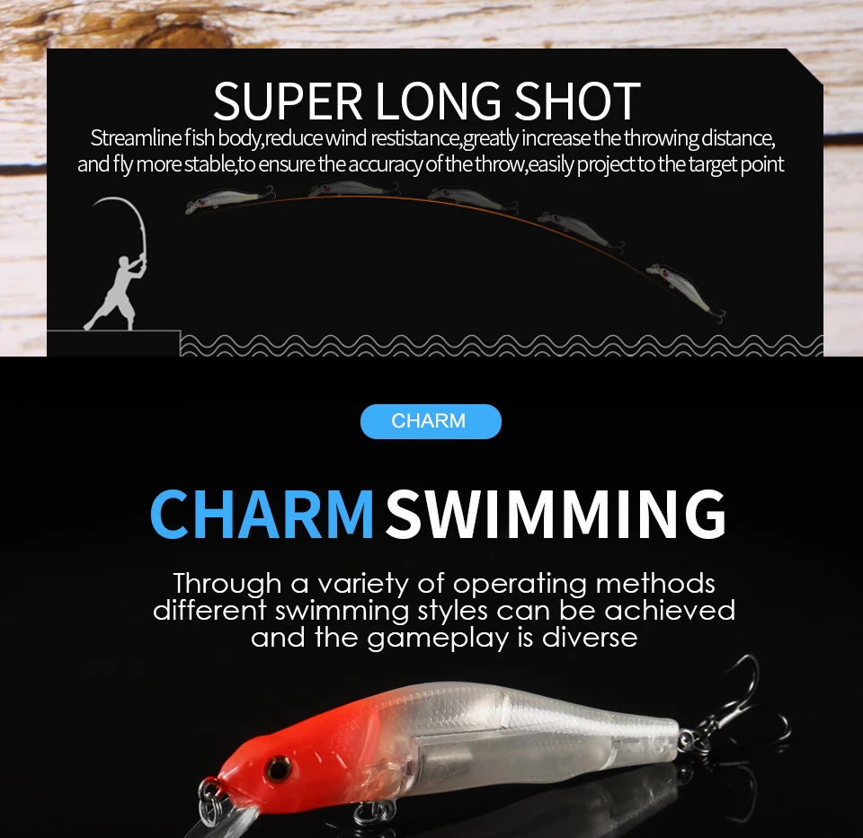 BEARKING 80mm 8,5g Professionelle Qualität Magnet Gewicht Angeln Lockt Minnow Kurbel Heißer Modell Künstliche Köder Tackle – Detail 5