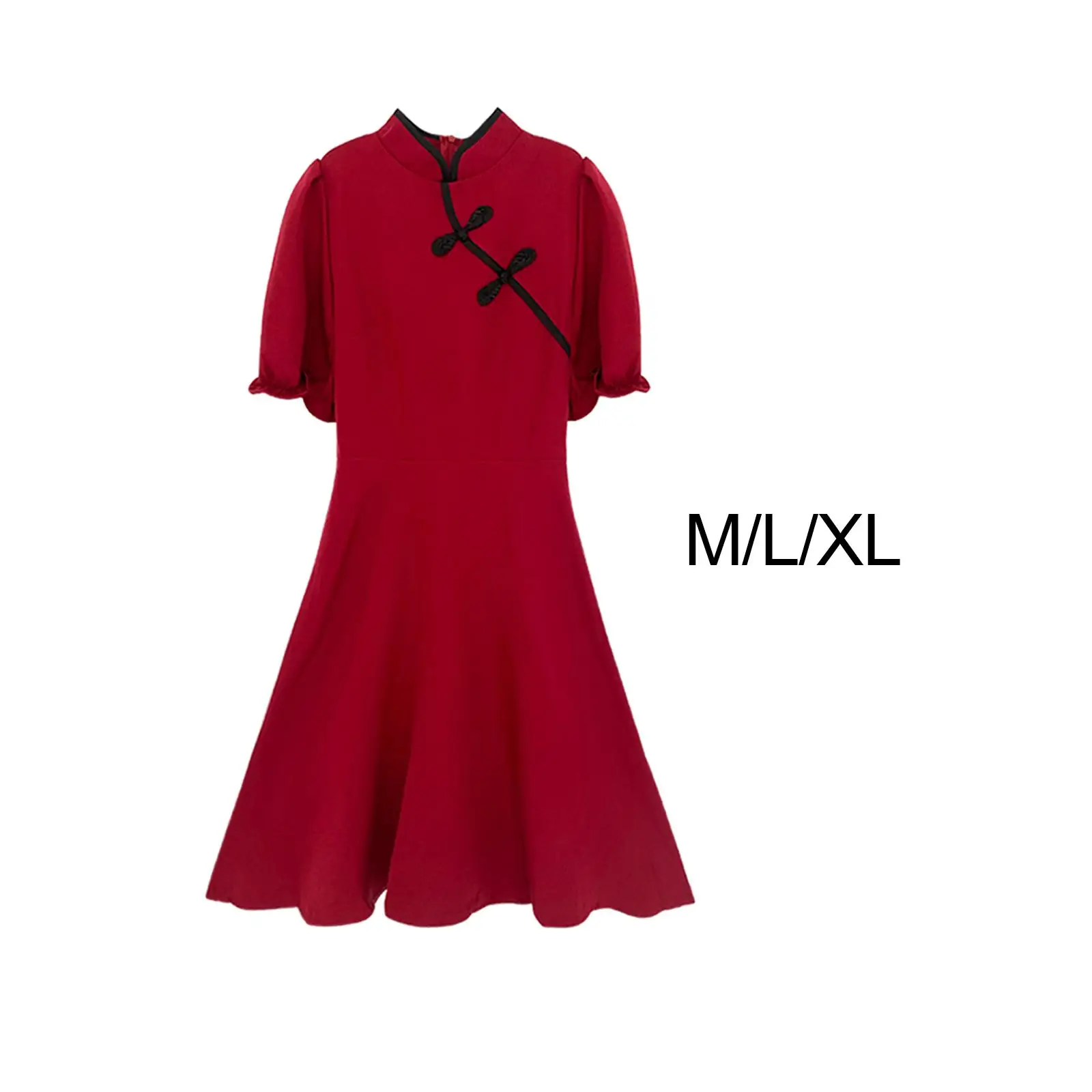 

Womens Smock Dress Mandarin Collar Breathable Lightweight Casual Trendy Comfortable Midi Dress for Dating Daily Wear Anniversary