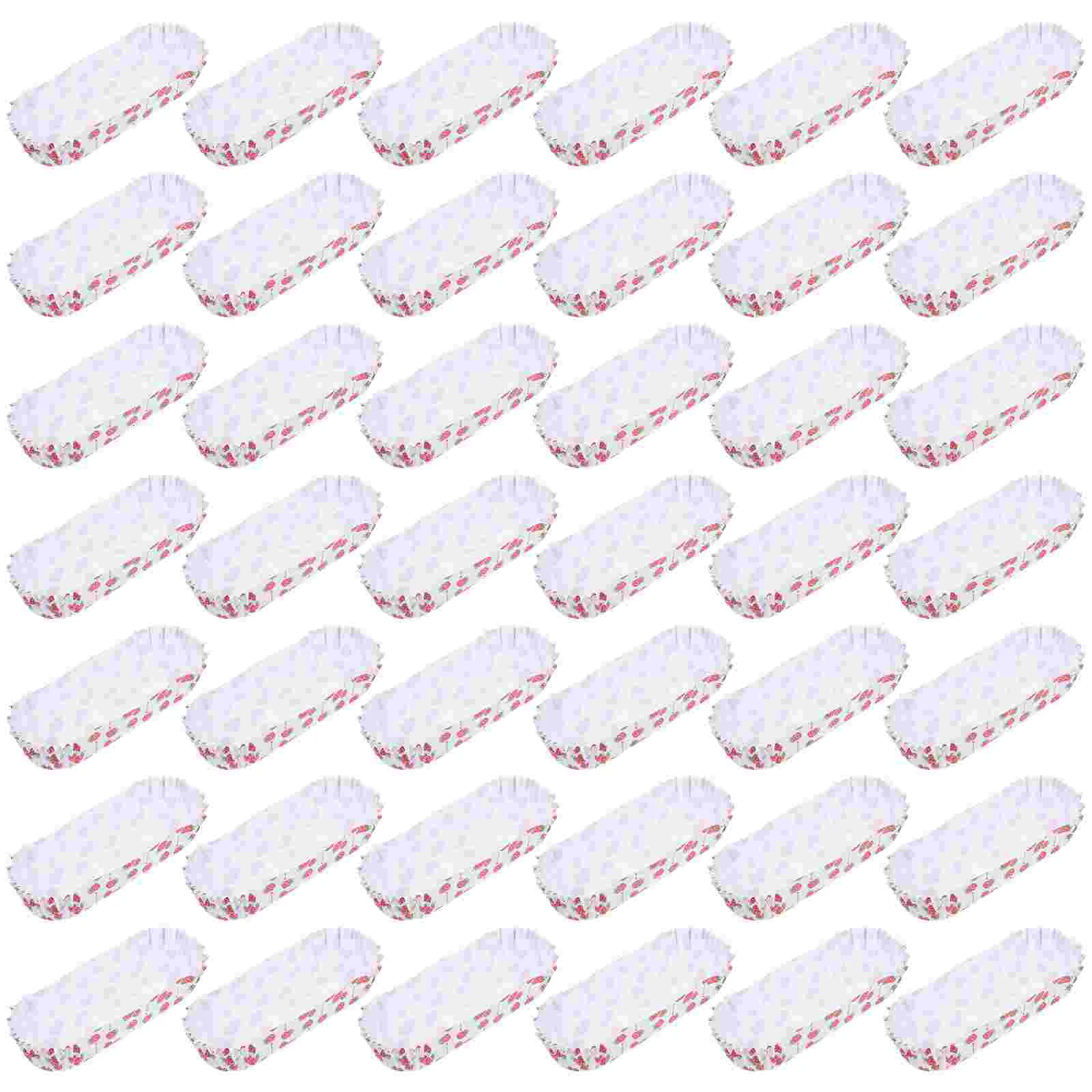 100 Pcs Hot Dog Tray Paper Boat Food Supply Bread Pan Multi-function Holder Oval