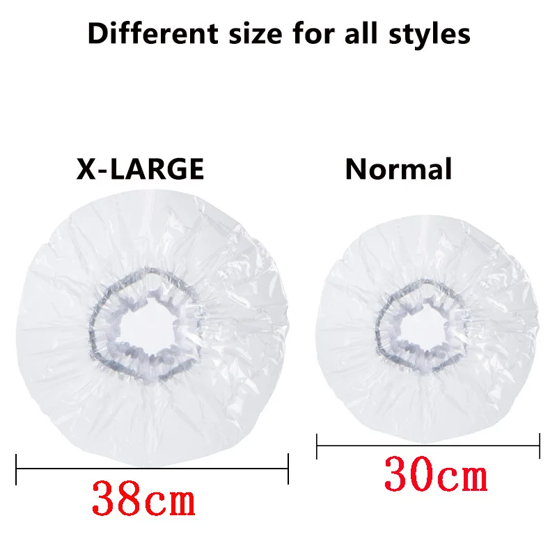 Oversized Large Transparent Shower Cap Reusable Waterproof Oil Baking Bathing Hat for Women Men Thick Long Braids Hair 6