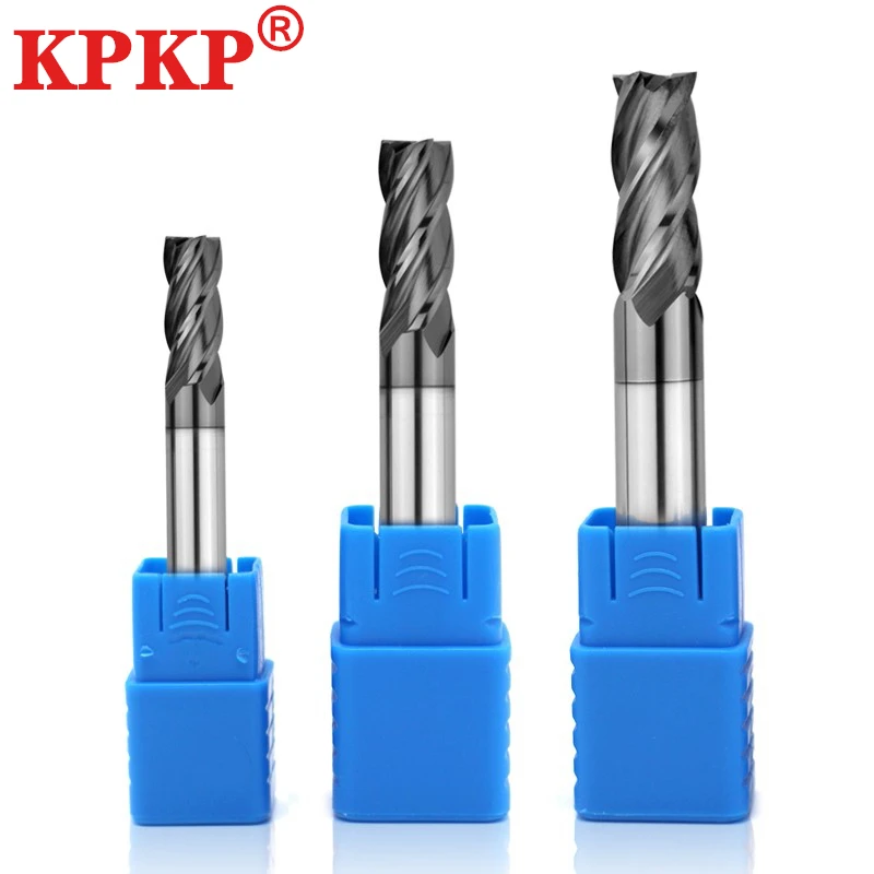 HRC50 4-Flute Nano Coating Tungsten Steel Carbide Face End Mill CNC Maching Tools Stainless Steel Milling Cutter 1-20mm