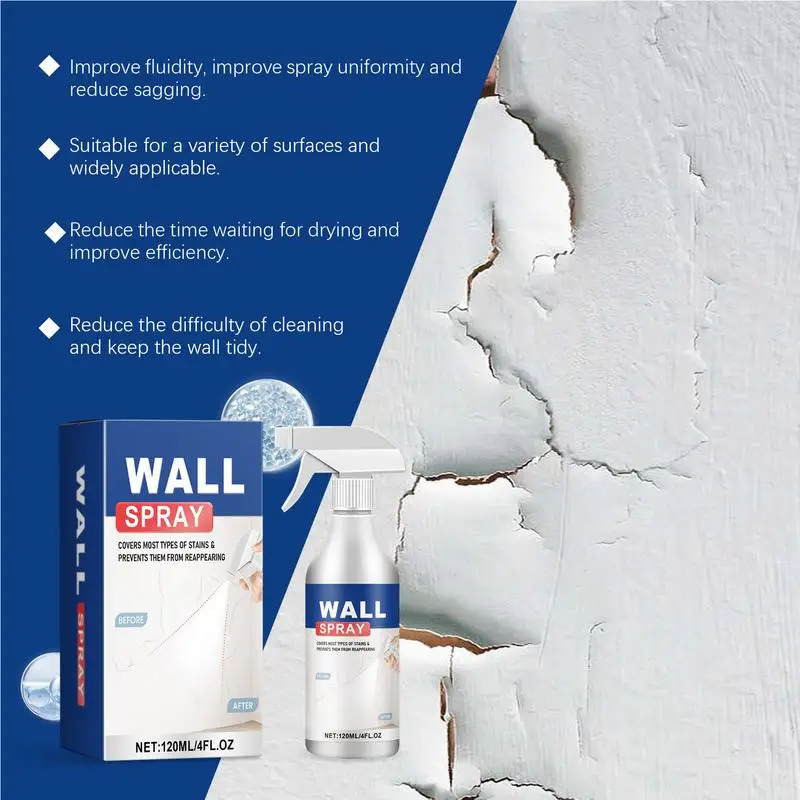 120ml White Color Sun-resistant Waterproof Wall Paint No Color Difference No Trace Wall Renovation Paint Safe Spray
