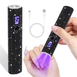 Compact Quick Dry Nail Dryer Portable UV LED Lamp for Professional Home Salon Use (YZ07 Black - D)