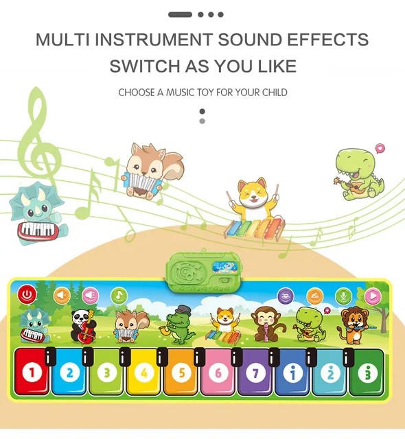 Tapete para tocar piano de chão, tapete de música padrão de instrumento  musical volume ajustável para crianças criança para festa de aniversário  para casa : : Brinquedos e Jogos