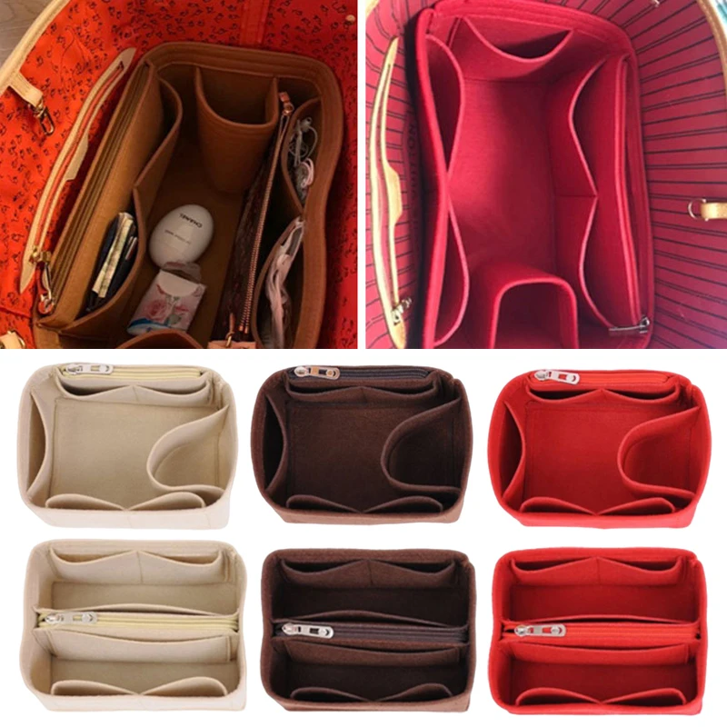 

Multi-Pocket Felt Insert Bags Organizer Cosmetic Bag Handbag Shaper Bag Makeup Travel Inner Purse Cosmetic Bags Makeup Bags