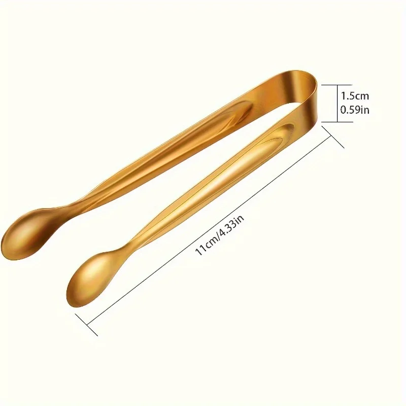 5pcs Golden Mini Serving Tongs - Elegant Stainless Steel Appetizer & Snack Servers for Weddings, Parties, and Charcuterie Trays