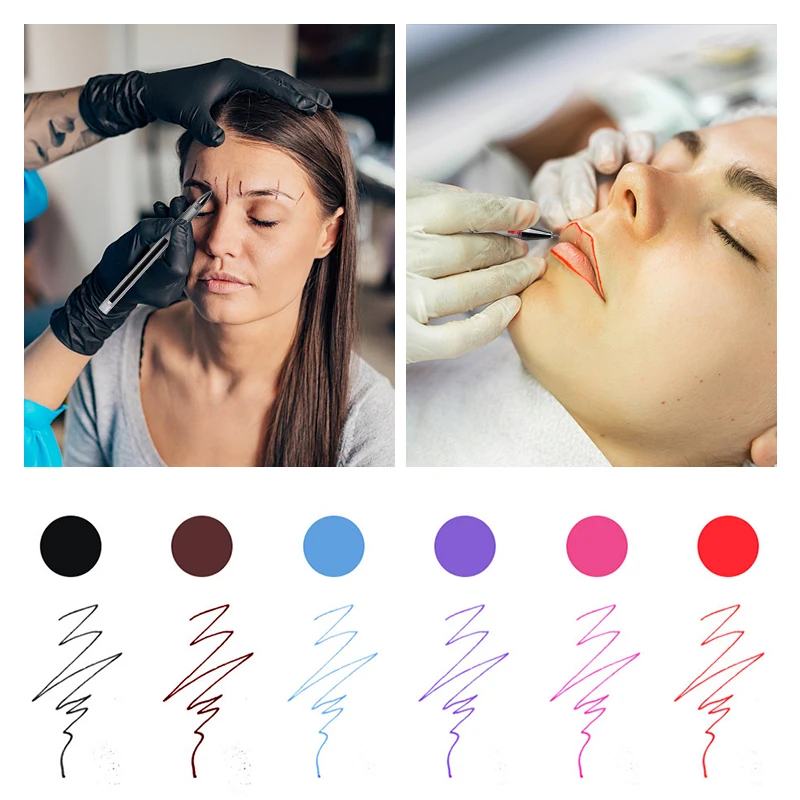 Aimoosi Double head Sterilize marker pen Surgical skin marker pen with measuring tapes Positioning Pen Permanent Makeup supplies 2