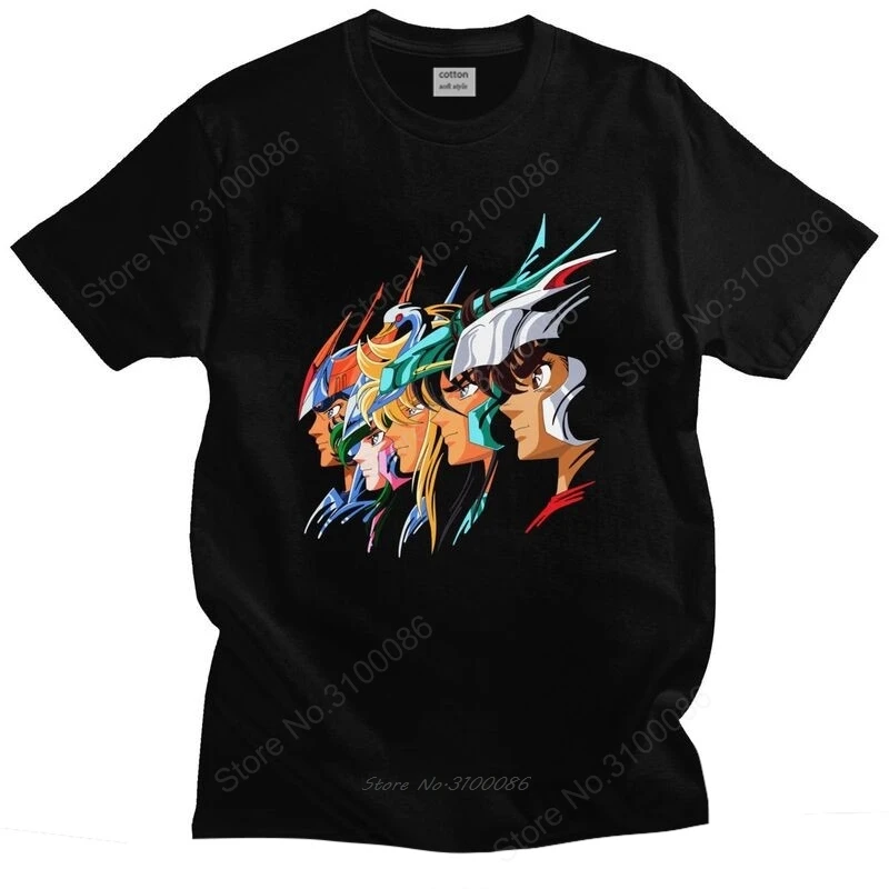 Bella Saint Seiya Cavalieri Dello Zodiaco T Shirt Uomo T-Shirt In Cotone A Maniche Corte Los Caballeros Del Zodiaco Tee Top