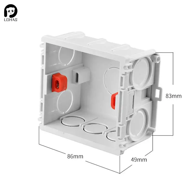 EU standard size switch socket installation box adjustable hidden wall internal installation bottom box power socket wiring box