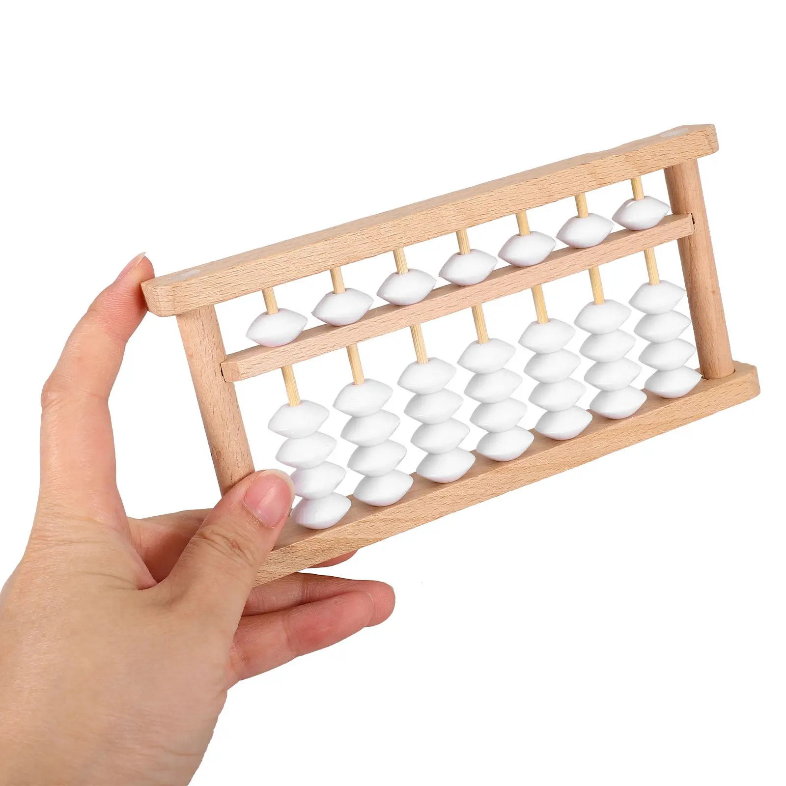 1 세트 빈티지 스타일 나무 DIY 7열 중국어 주판 학생 성인 수학 학습 교육 도구 휴대용 경량