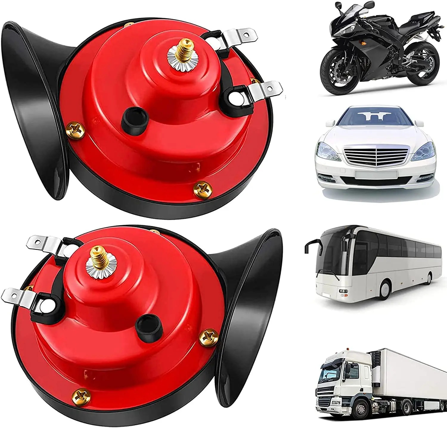 Universal Loud Car Horn 12V/24v Electric Snail Train Horn Waterproof Air 2pcs car air horn,car siren horn,motorcycle horn,train horn,waterproof horn,midrange horn