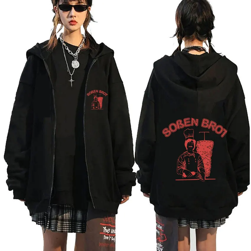 Funny Xaver Sauce Bread Double Sided Print Zipper Hoodie Men Women Joke Humor Oversized Zip Up Jacket Male Casual Zip Up Hoodies