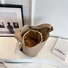 LEFTSIDE Retro Small Solid Color Leather Shoulder Bags For Women 2023 Designer Korean Fashion Female Handbags Underarm Bag 6
