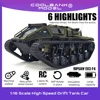 Coolbank Remote Control Crawler High Speed Tank Off-Road 4WD RC Car 2.4 Ghz RC Army Truck 1/16 Drift Tank RC Tank for Kids Adult 1