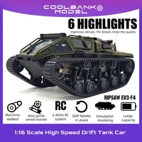Coolbank Remote Control Crawler High Speed Tank Off-Road 4WD RC Car 2.4 Ghz RC Army Truck 1/16 Drift Tank RC Tank for Kids Adult 1