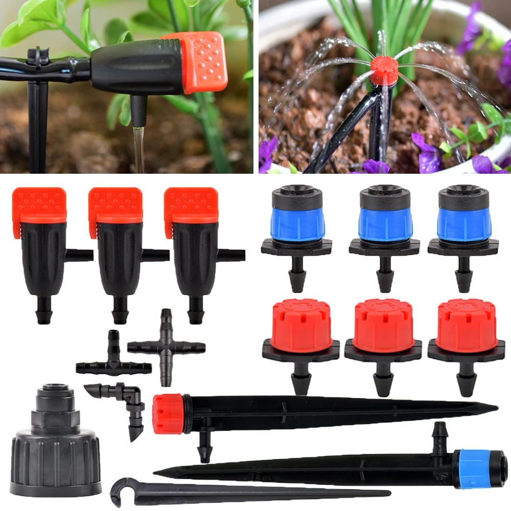 4/7mm Garden Irrigation Nozzle Adjustable Dripper Sprinkler Emitter Micro Drip Balcony Yard Greenhouse Watering Dripper