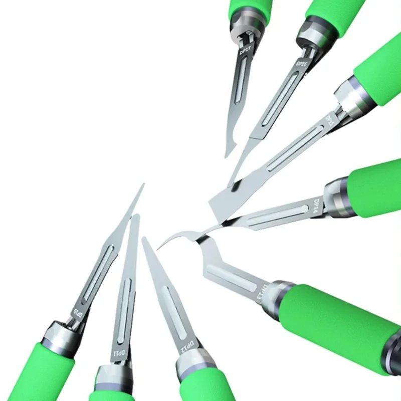 미징 KC8 미끄럼 방지 퀵 릴리즈 나이프 휴대폰 CPU NAND 접착제 제거 블레이드 메인보드 BGA 칩 스크레이퍼 프라이 나이프 키트