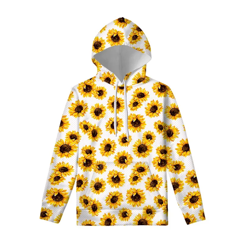 thumbnail image 1 of Sudadera con capucha con estampado floral en 3D de girasol para hombre y niño, moda Harajuku, estampado de flores y plantas, sudadera con capucha para primavera y otoño, 1 of 5