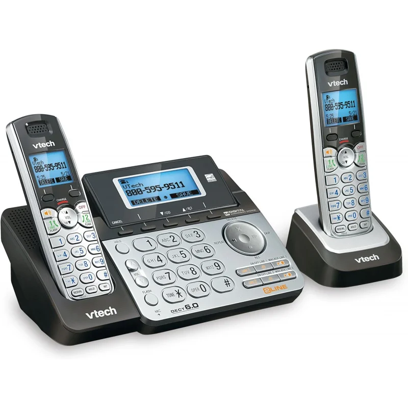DS6151-2 2 Handset 2-Line Cordless Phone System for Home or Small Business with Digital Answering System & Mailbox on each line