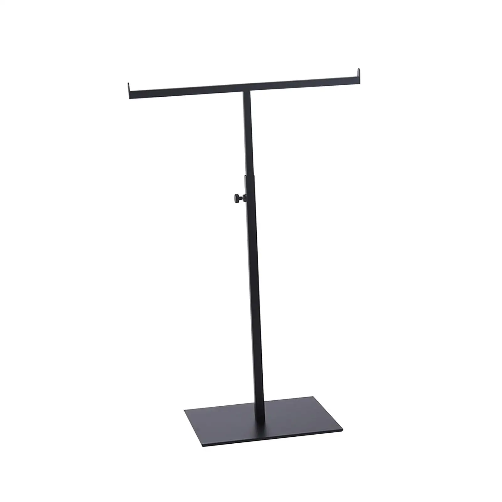 Espositore Per Borse Da Tavolo A T In Acciaio Nero | Altezza Regolabile 35-60 Cm | Con Doppio Gancio