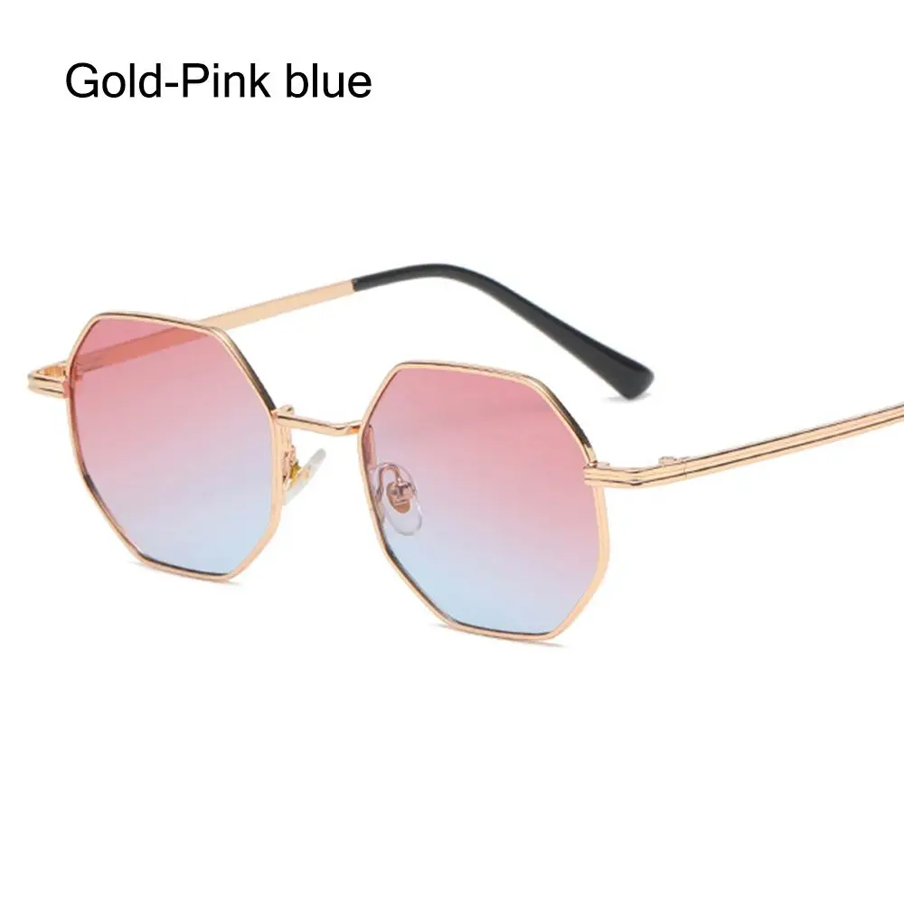 Polygon Sun Glasses Metal Sunglasses Small Frame Square Sunglasses for Men Women UV Protection Shades Eyewear Fashion_voghion.com