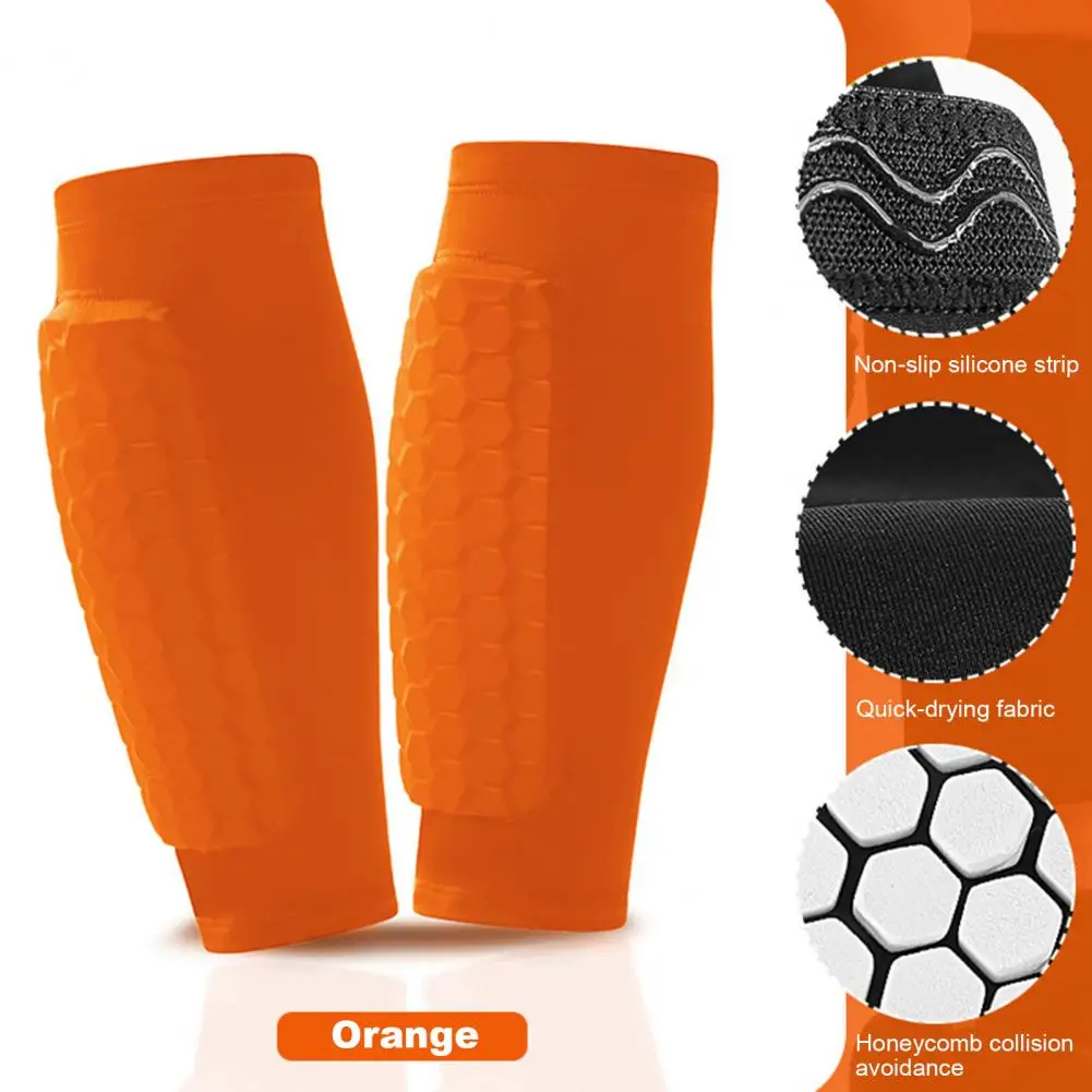 1 Pc Soccer Sports Shin Guard Compression Shin Sleeve with Honeycomb Pads Impact Resistant Calf Protection Gear for Football soccer shin guards shin guard pads