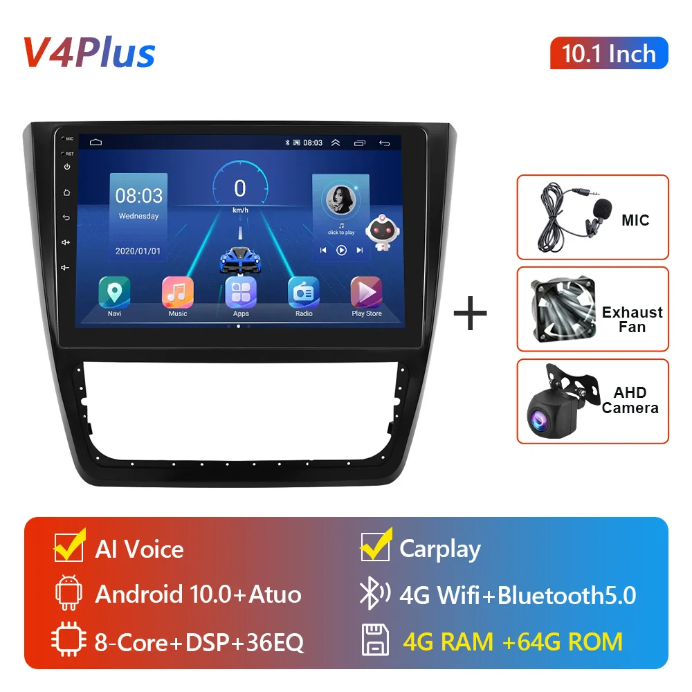 car video player system OiLiehu 2din Android 10 4G DSP CarPlay Auto Car Radio For Skoda Yeti 2014 Multimidia Video Player Navigation GPS Wifi 2 din dvd car video player android Car Multimedia Players