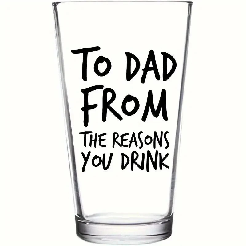 Dad's Favorite Glass Beer Mug-Reusable, Thick-Bottomed for Draft Beer, Juice & Milk-Perfect Father's Day Gift,