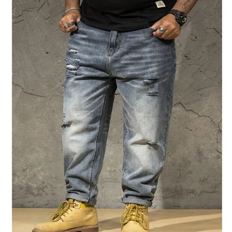 新しいジーンズメンズデニムヒップホップルーズラップジーンズファッションプラスサイズデニムジーンズ男性 Aliexpress メンズ服